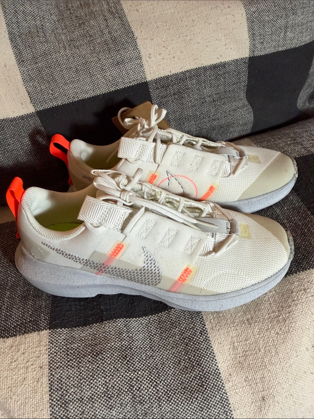 Nike Kids Sneakers White with Neon Orange Accents